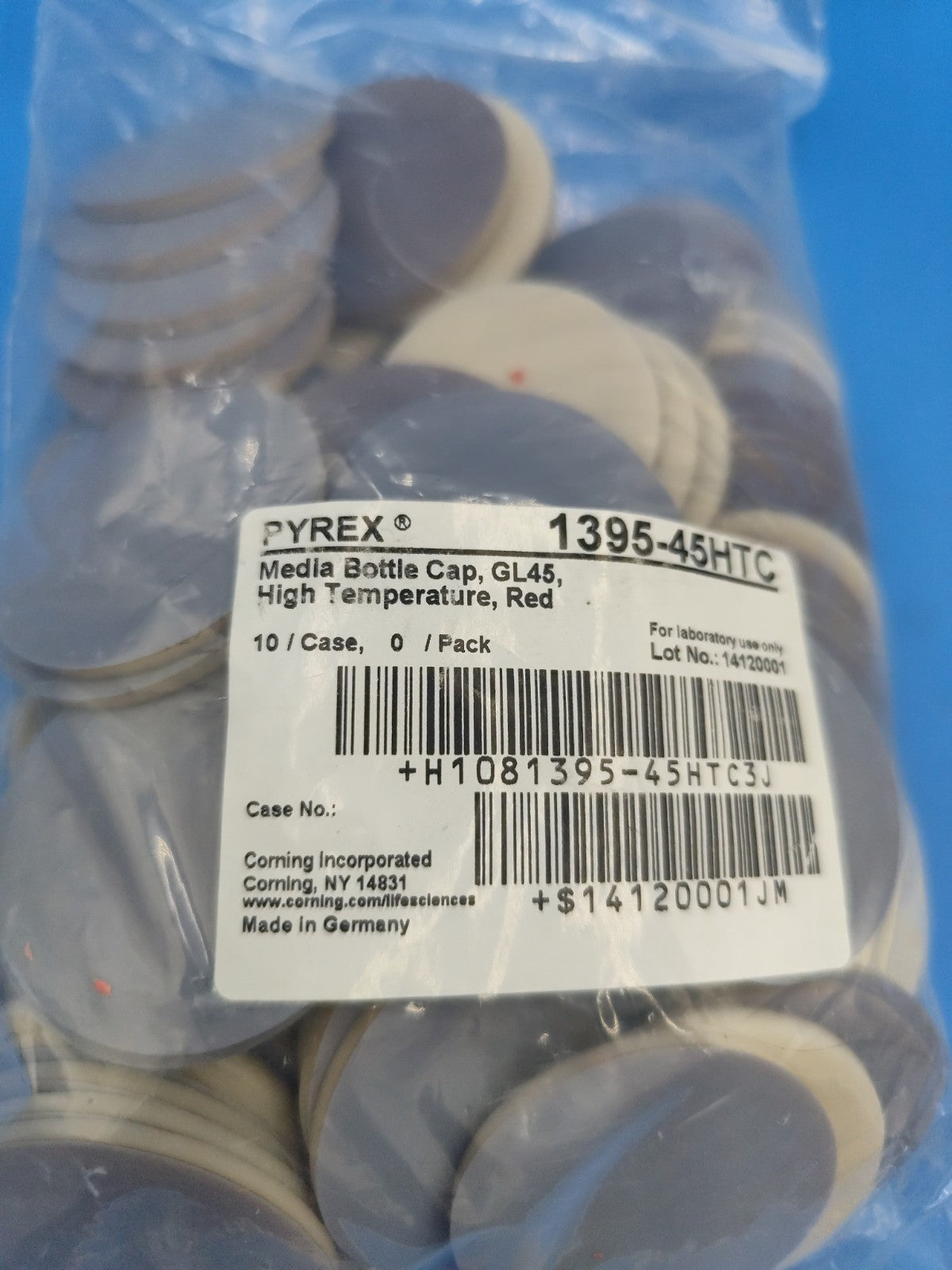 pyrex 1395-45HTC media bottle cap Insert mat for GL45  Set Of 2