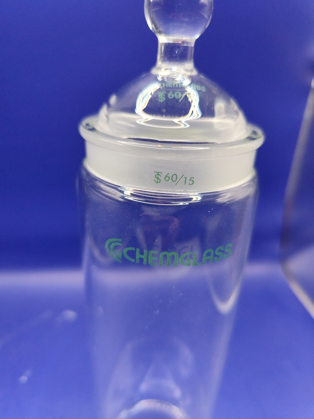 Chemglass 60/15 Glass TLC Developing Cylindrial Chamber Container With Lid