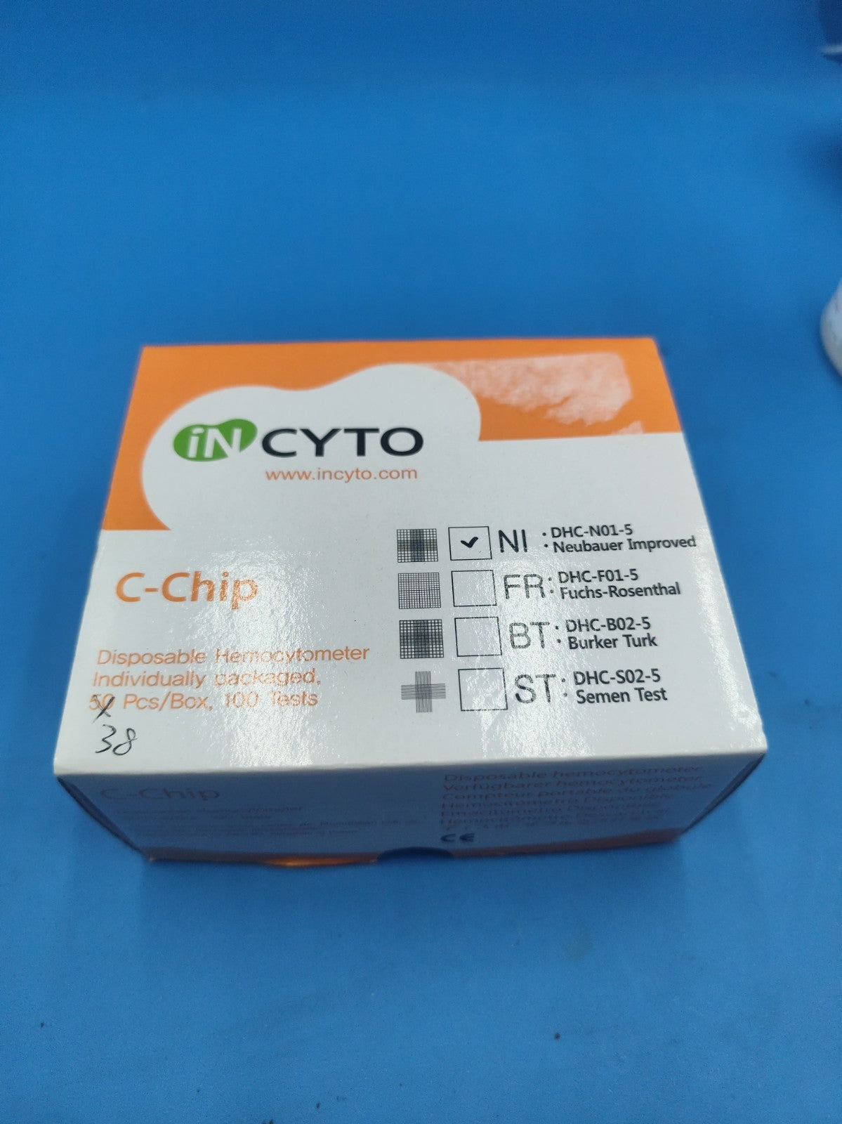 InCyto C-Chip Hemocytometer Disposable DHC-NO1-5 Partial Box 38