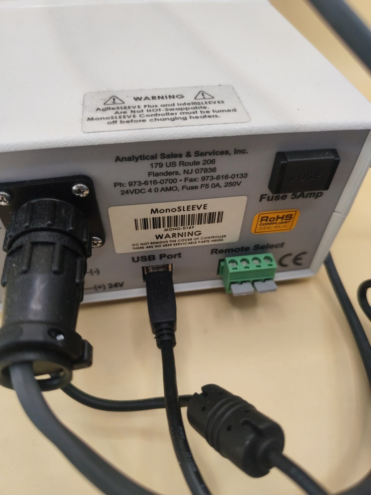 Analytical Sales and Services Monosleeve Controller with Heater Column