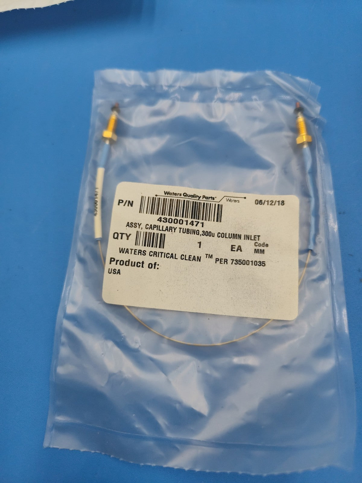 Waters PN 430001471 ASSY Capillary Tubing 300u Column Inlet Outlet