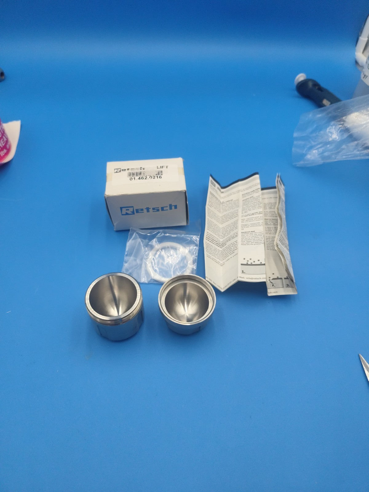 Retsch 70354 Mixing Mill Grinding Jar Chamber 50ml 1.4112 New With Seal And Ball