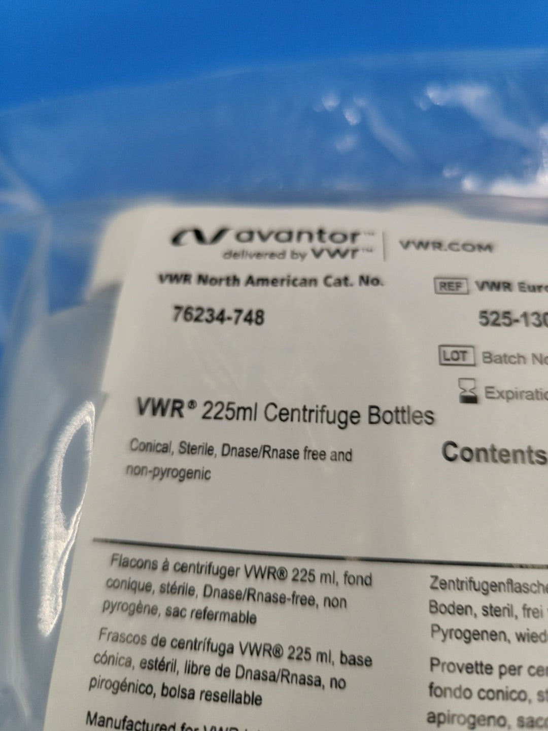 VWR 76234-748 225ml Centrifuge Bottle pk6