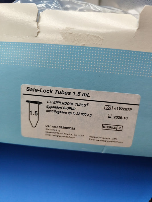 eppendorf safe-lock tubes 1.5ml biopur Open Box About 70+ Individually Wrapped 