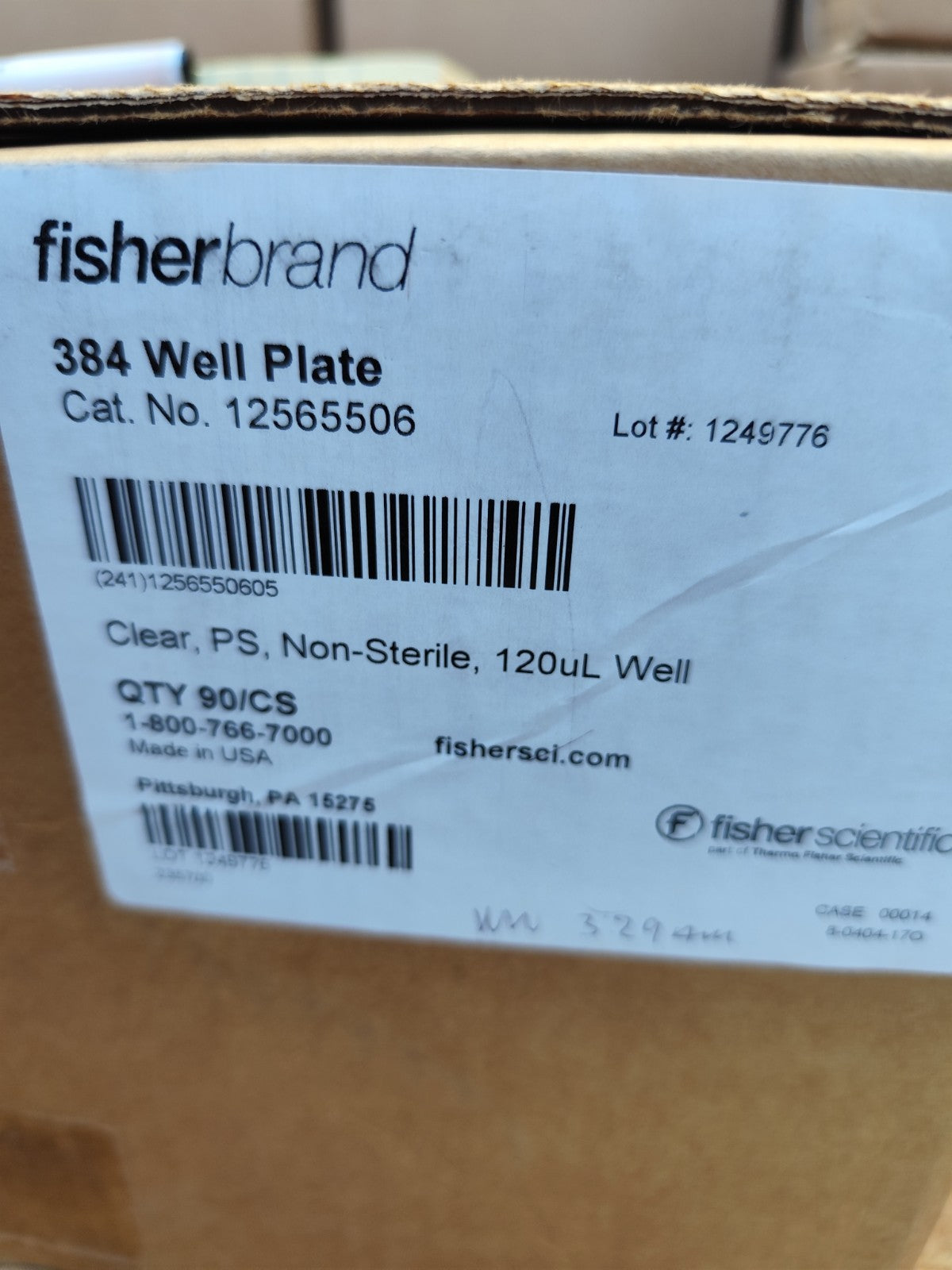 12-565-506 Fisherbrand 384-Well Plates Rounded Square Triangular Clear New cs 90