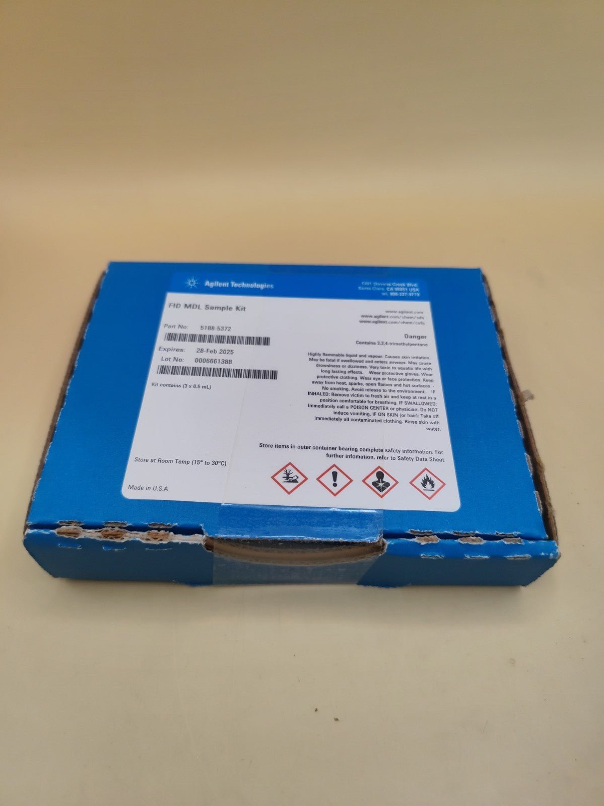 Brand New Agilent FID MDL Sample Kit 5188-5372