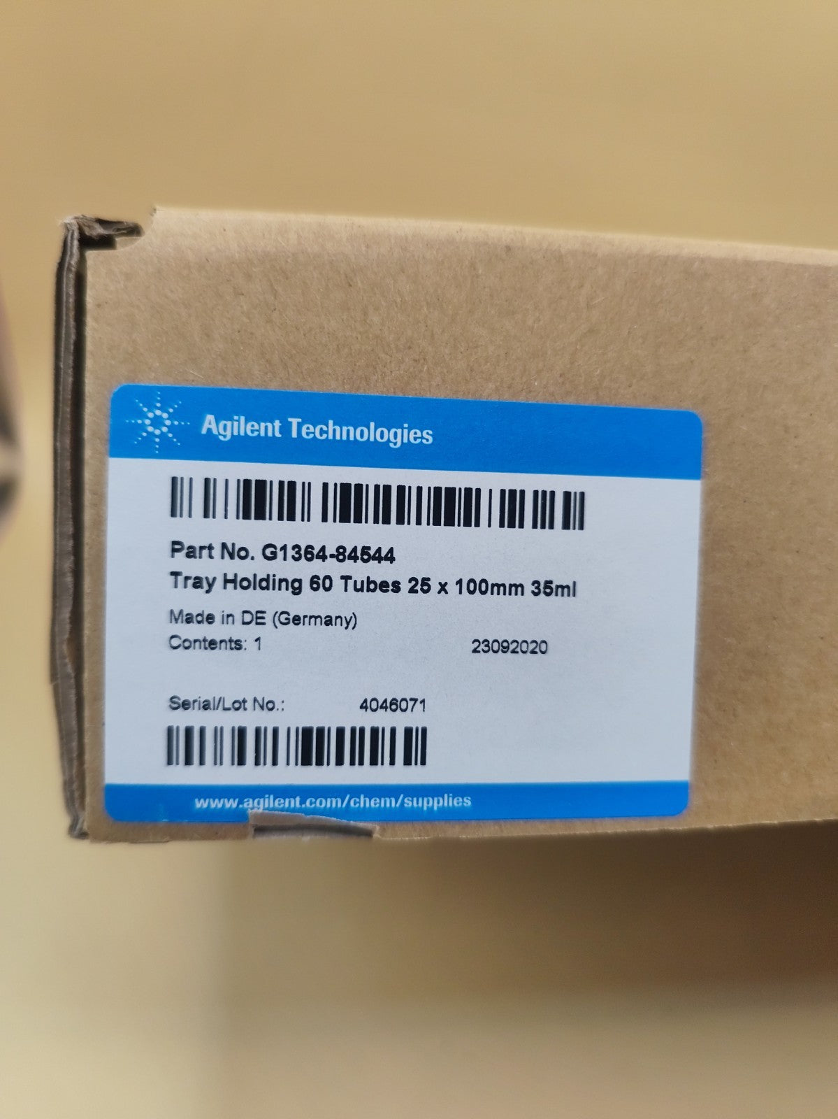 G1364-84544 Agilent Fraction Collector Tray for 60 test tubes 25mm OD