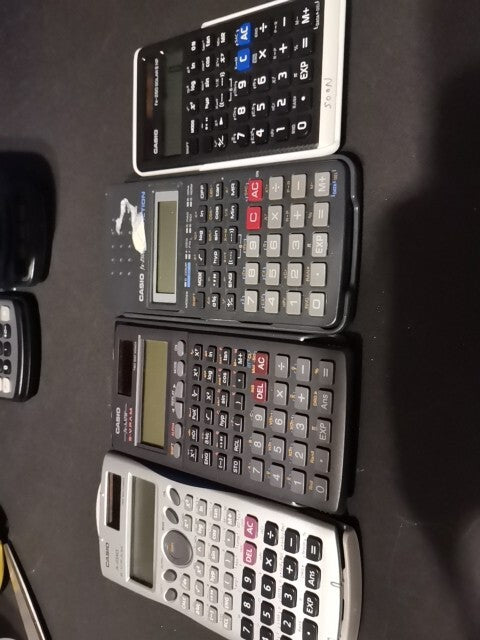 Lot Of 6 Solar Powered Calculator Used Or 5 Texas Instr, OR 4 casio Calculators 