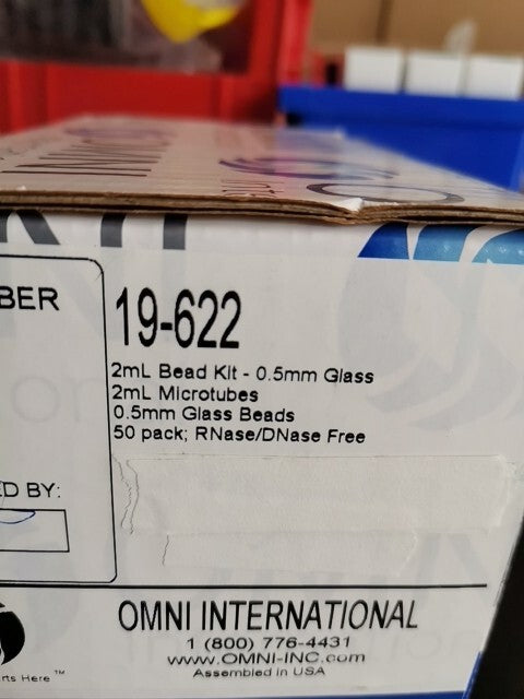 19-622 Omni International 2ml Bead Kit 0.5mm Glass Open Box 