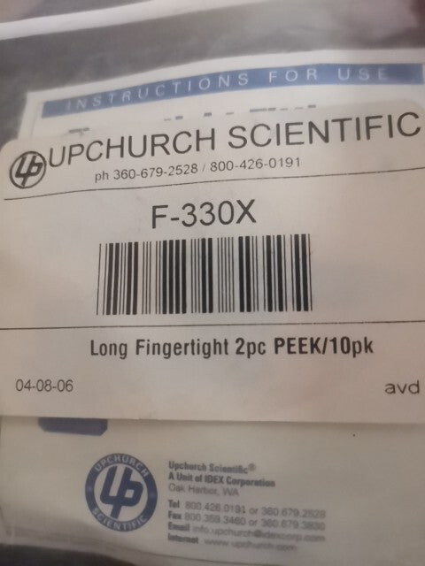 Upchurch LONG PEEK FINGERTIGHT Fittings F330x