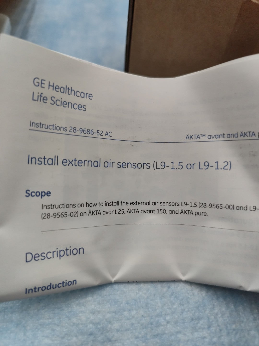 GE Cytiva Air Sensor L9 1.2 New