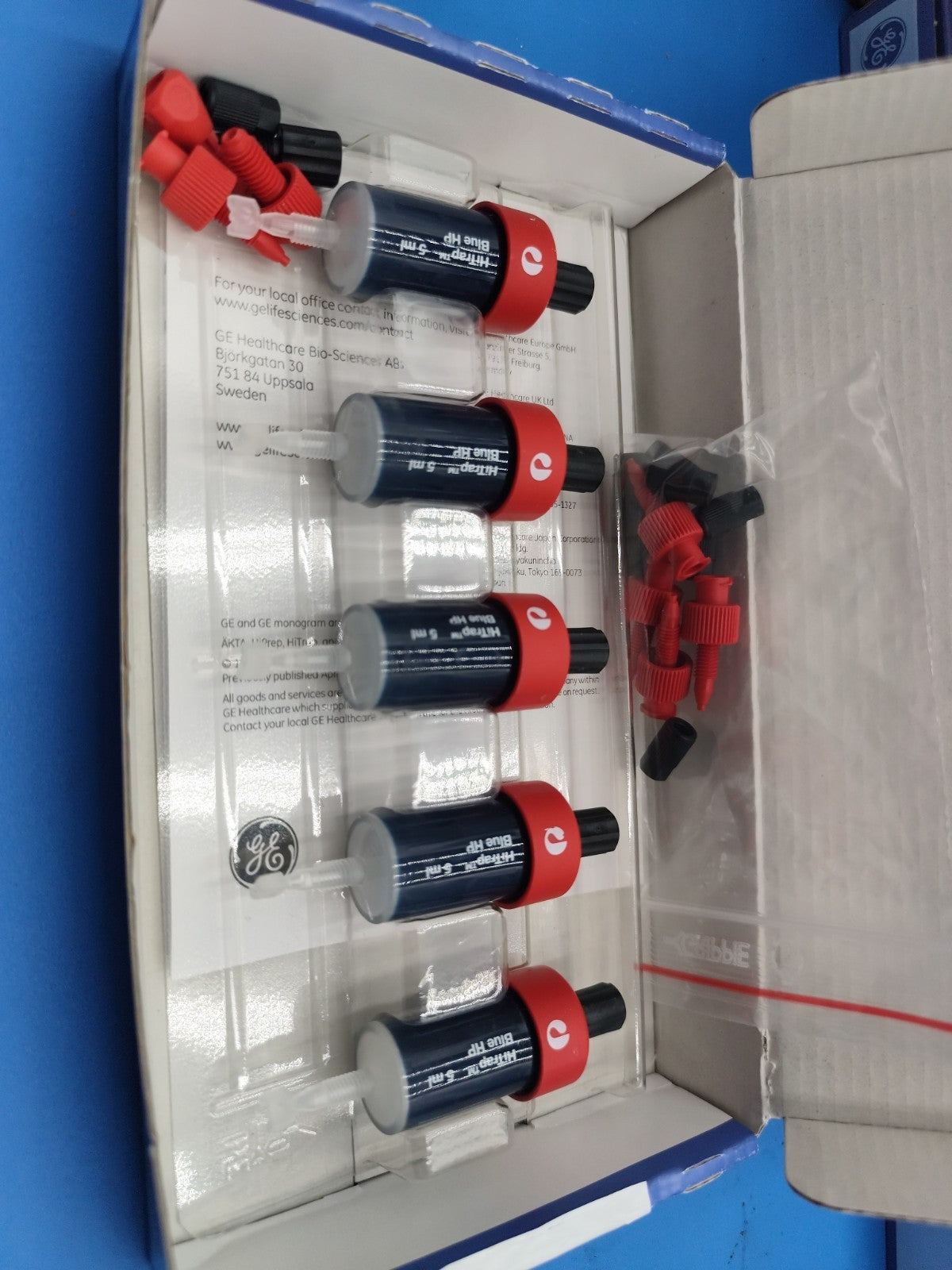 GE Cytiva 17-0413-01 HiTrap Blue HP 5 mL Column Box Of 5 With Accessories 