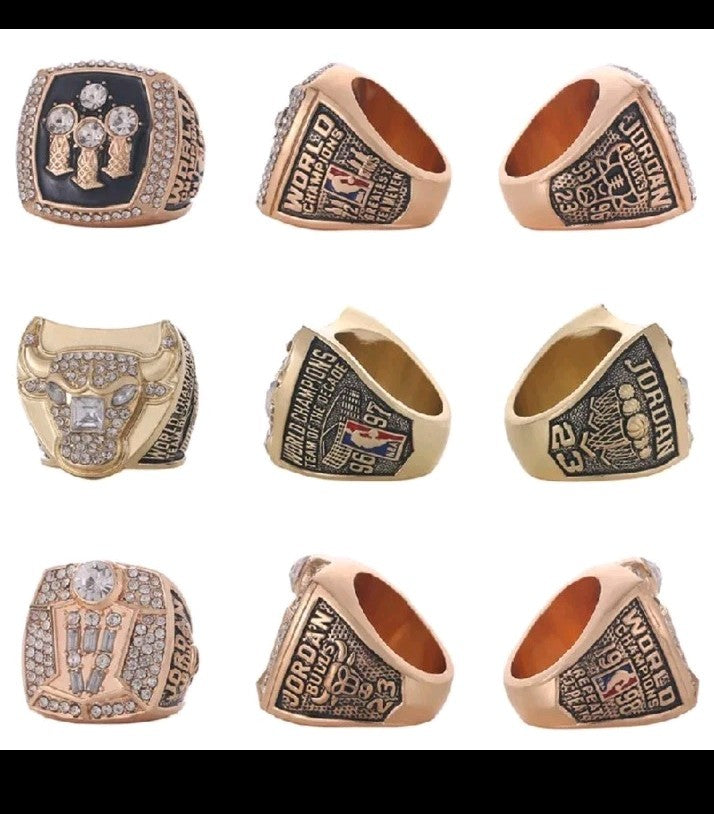 Chicago Bulls Championship Rings Set 91 92 93 96 97 98 Replica  Without Box 