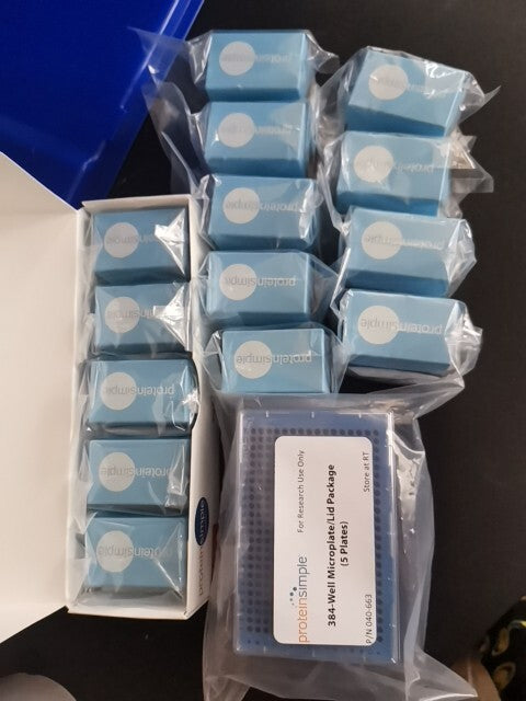Lot Of 5 ProteinSimple 384 Well Plates And 14 Boxes Of Size Capillaries