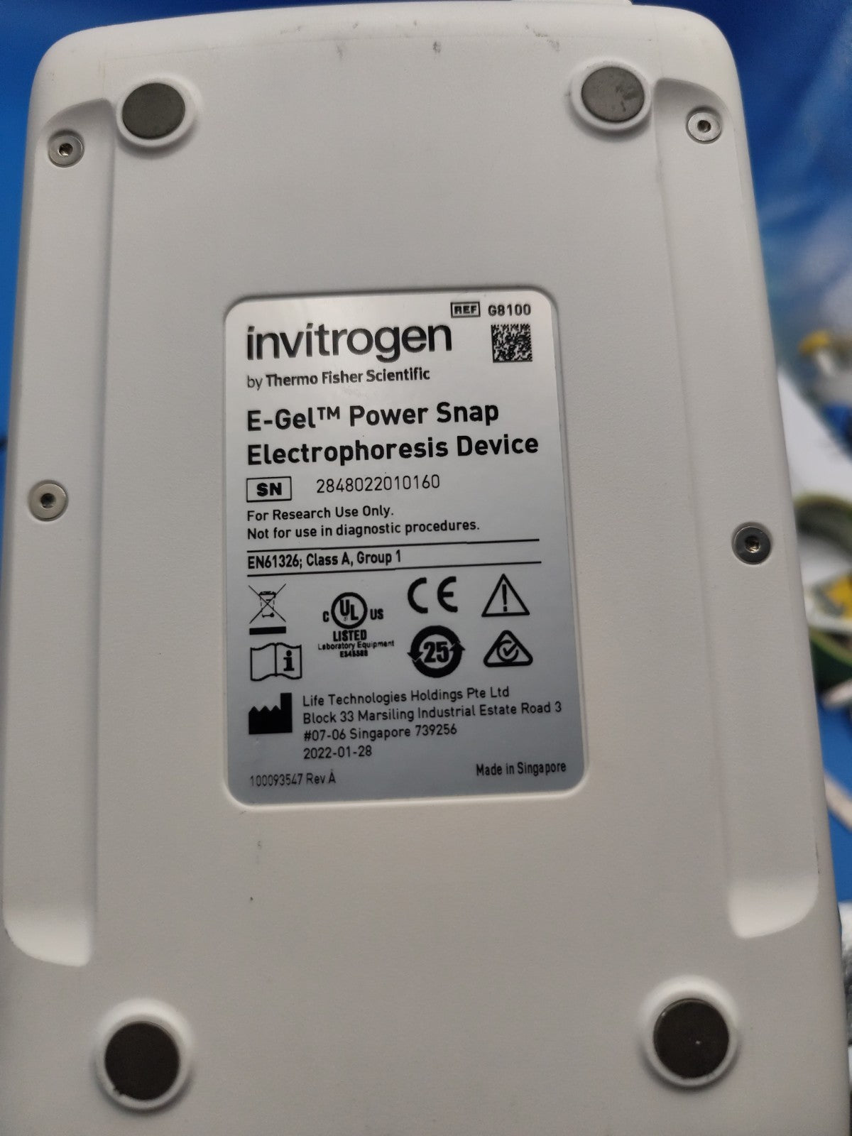 Invitrogen E-Gel G8100 Electrophoresis Device & G8200 Power Snap Camera Warranty