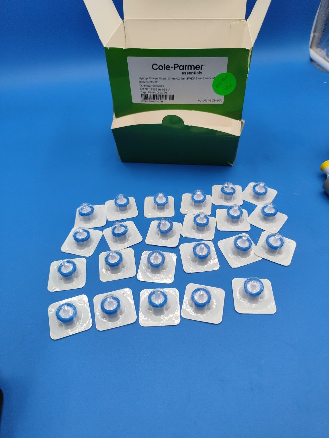 Lot Of 23 Cole Parmer Pieces Syringe Filters 13mm 0.22um PVDF Sterile Expi2026