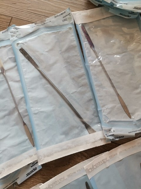 Lot Of 10 Metal Spatula Laboratory Clean