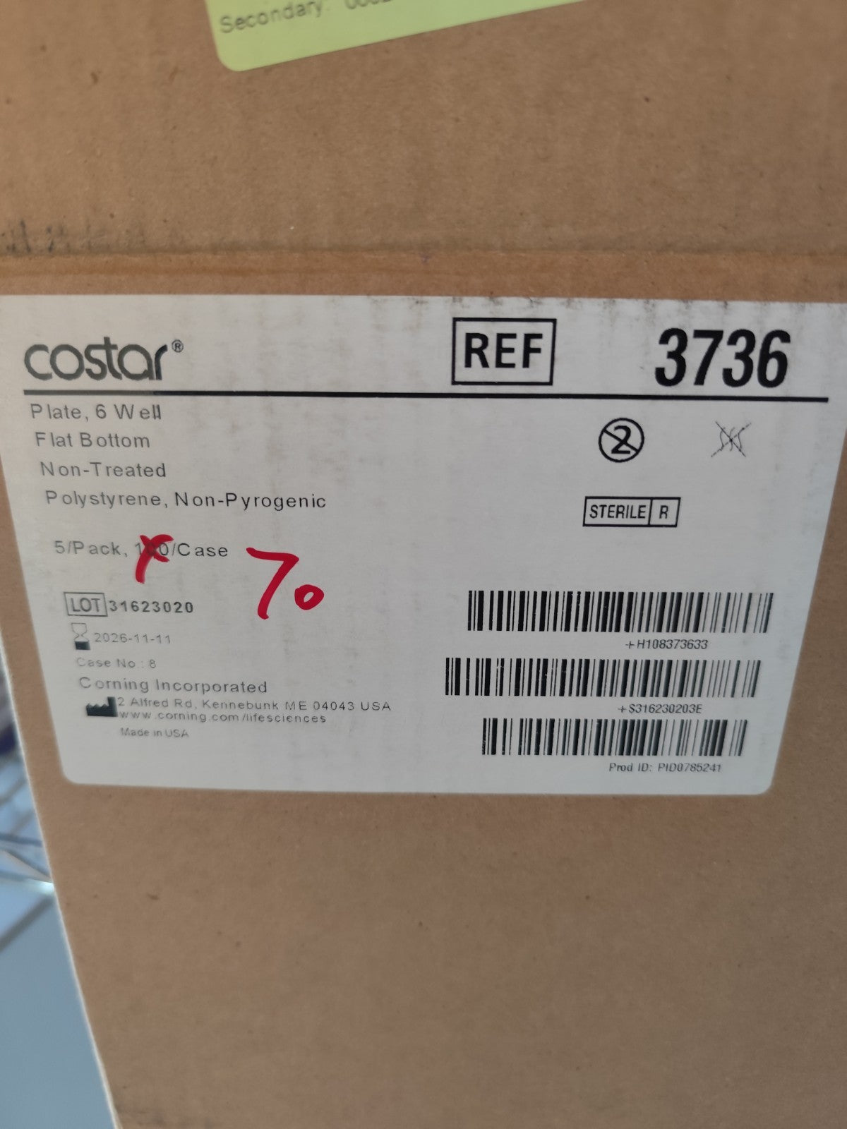 Corning Costar 6-Well Clear Not Treated Multiple Well Plates 3736 Open Cs 70