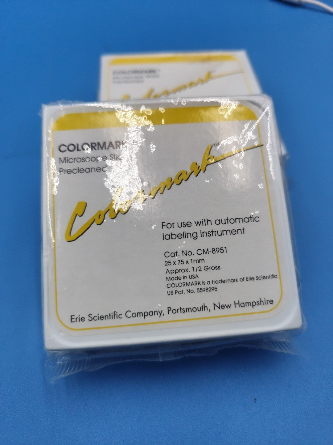 Set Of 2 Colormark Microscope Slides Precleaned For Use With Automatic Labeling