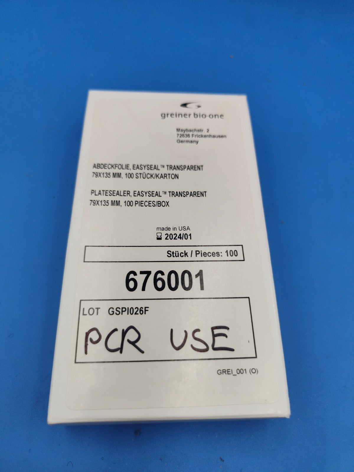 Greiner Bio-One EASYseal Transparent Adhesive Microplate Sealer 676001