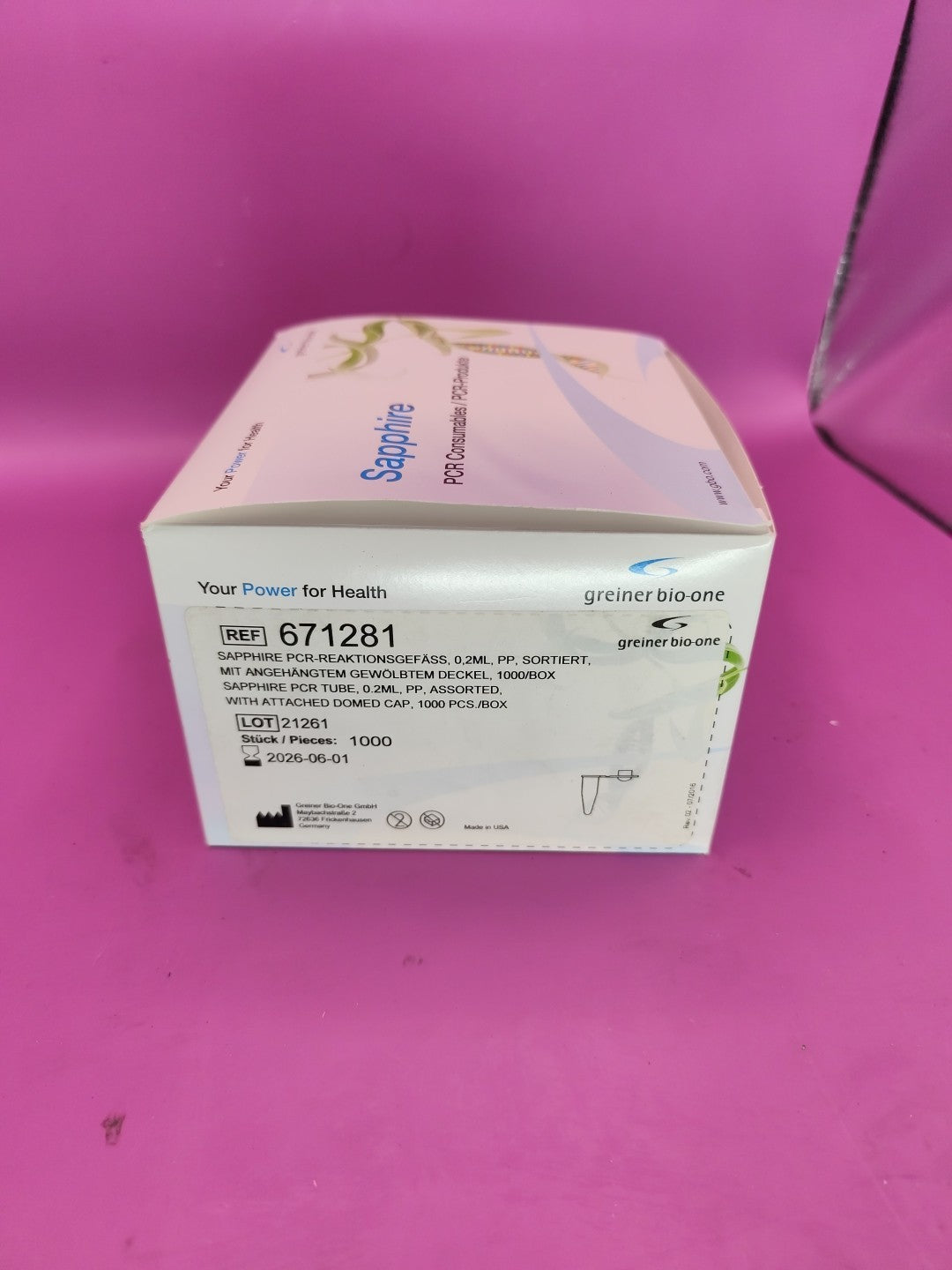 Sapphire PCR Tube 0.2ml PP Colors With Attached Domed Cap 1000pcs
