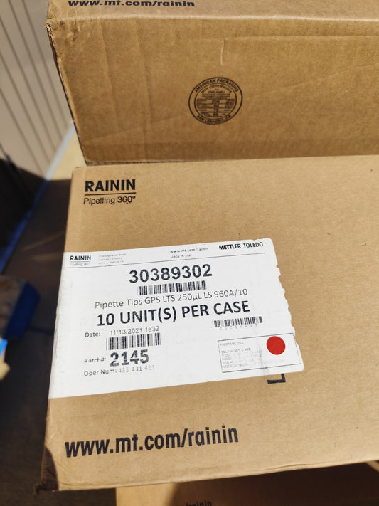30389302 Rainin Low Retention LTS 250 ul Refill Sterile Full New Case 9600 Tip
