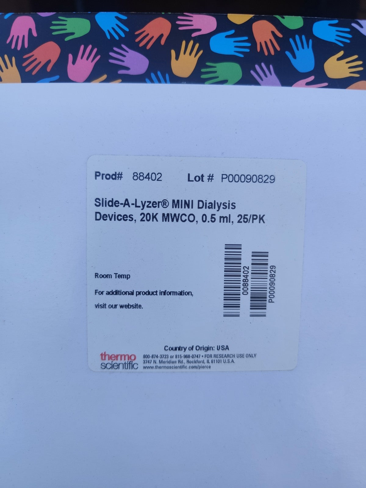 Prod# 88402 Slide-A-Lyzer MINI Dialysis Devices, 20K MWCO, 0.5 ml, 25/PK