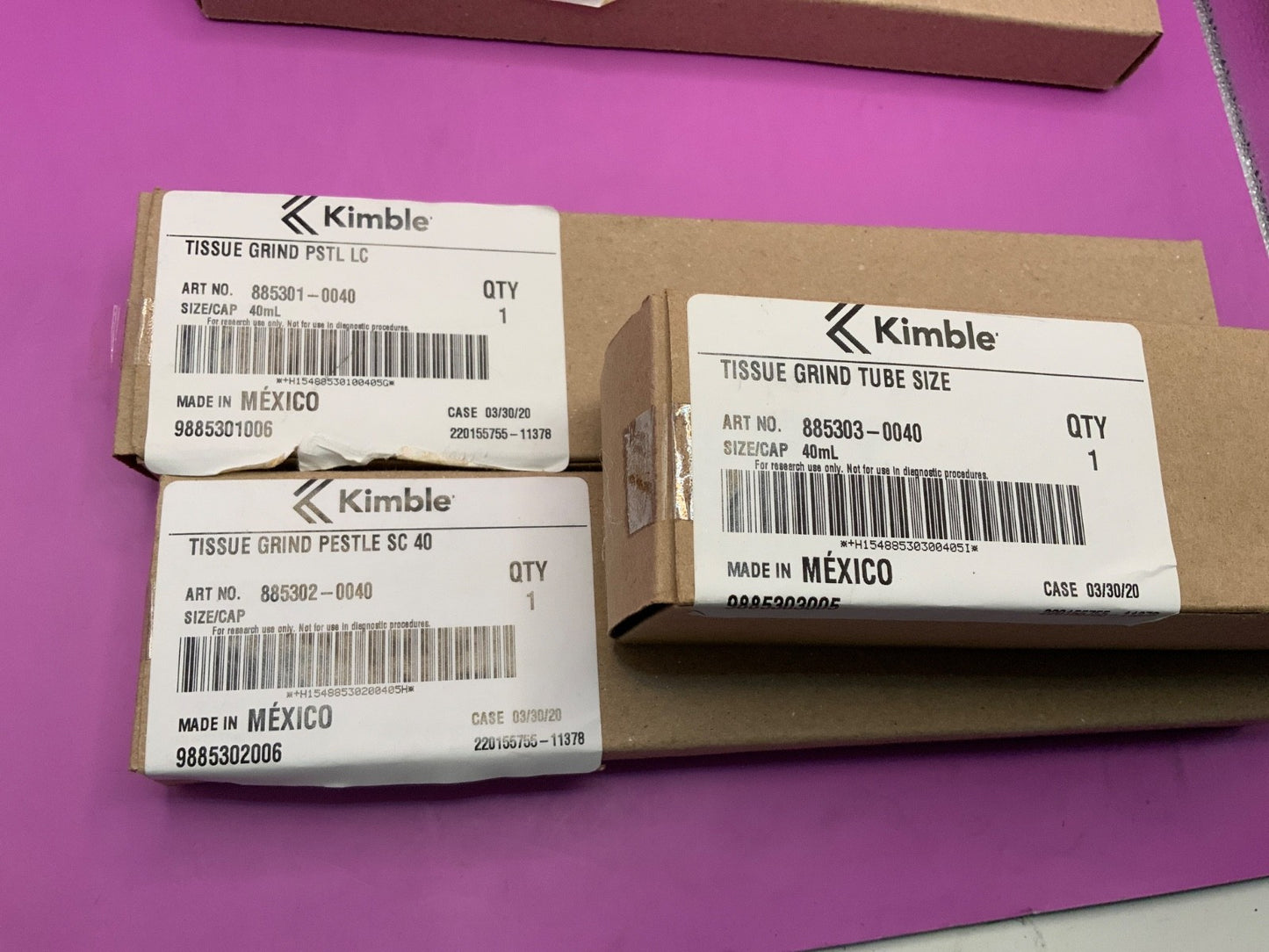 Kimble tissue Grind Pestle and Tube 15ml and 40ml