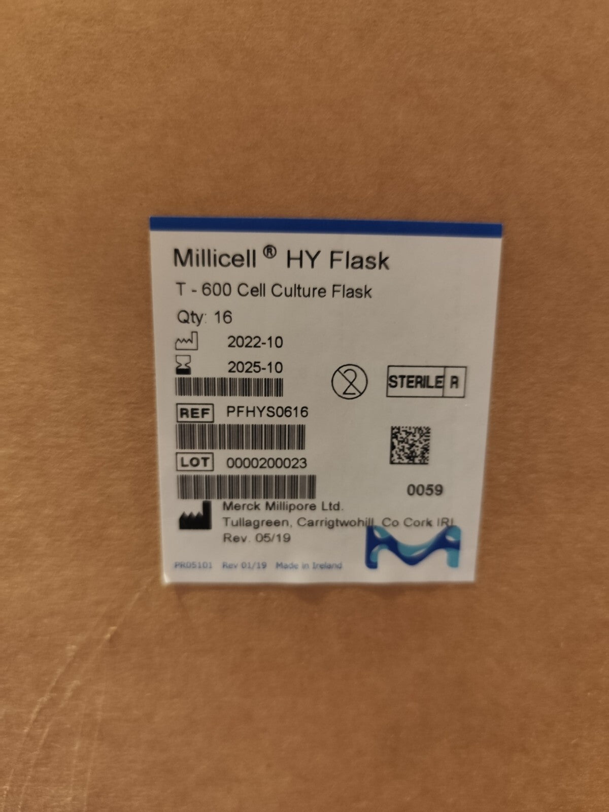 Millicell HY Multilayer Cell Culture Flask T-600 Sterile Vent Cap New Case 3D