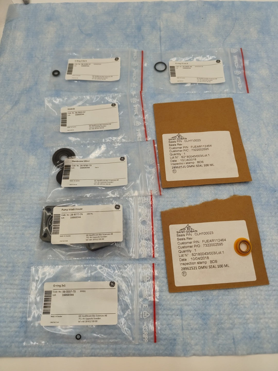 GE Cytiva PM Parts For Akta Pump Wash House O Ring Omni Seal etc