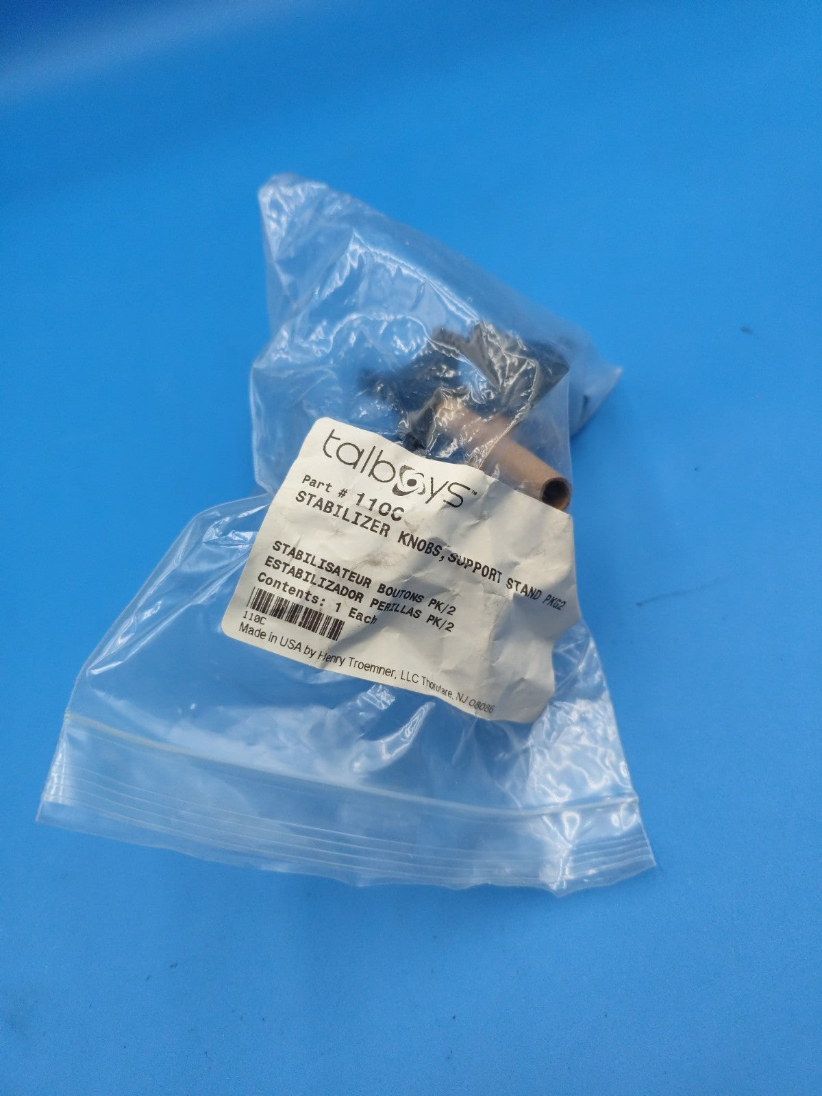 talboys Part # 110C STABILIZER KNOBS SUPPORT STAND PKG2