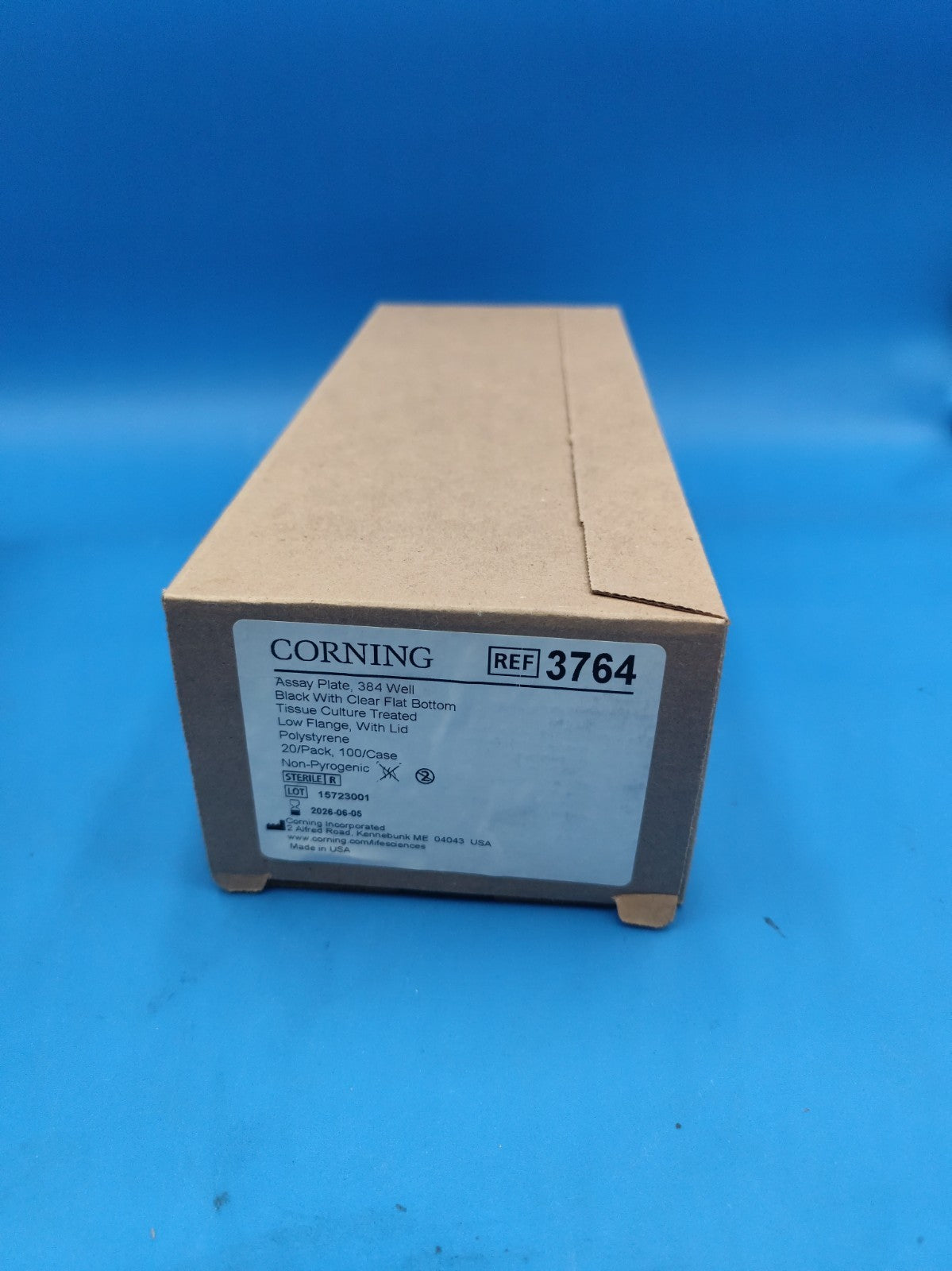 corning 3764 Assay Plate 384 Well Black With Clear Bot TC Treated Expi2026 Pk20