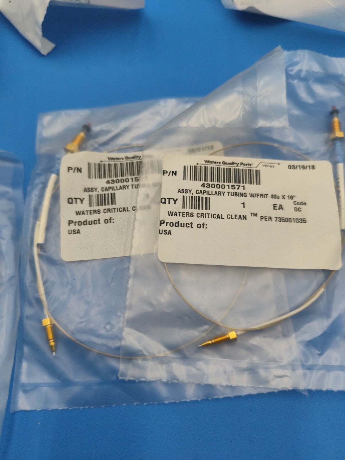 Waters Critical Clean 430001571 Capillary Tube Tubing with Frit 40u x 16"