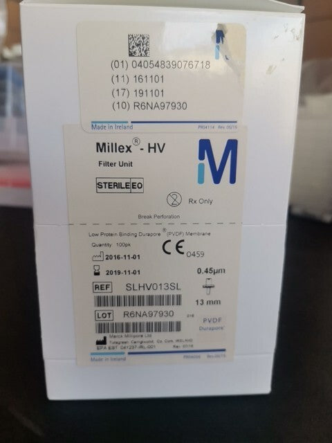 Millex-HV Filter Unit 0.45um 13mm PVDF Expired Open Box About 80 PCs 