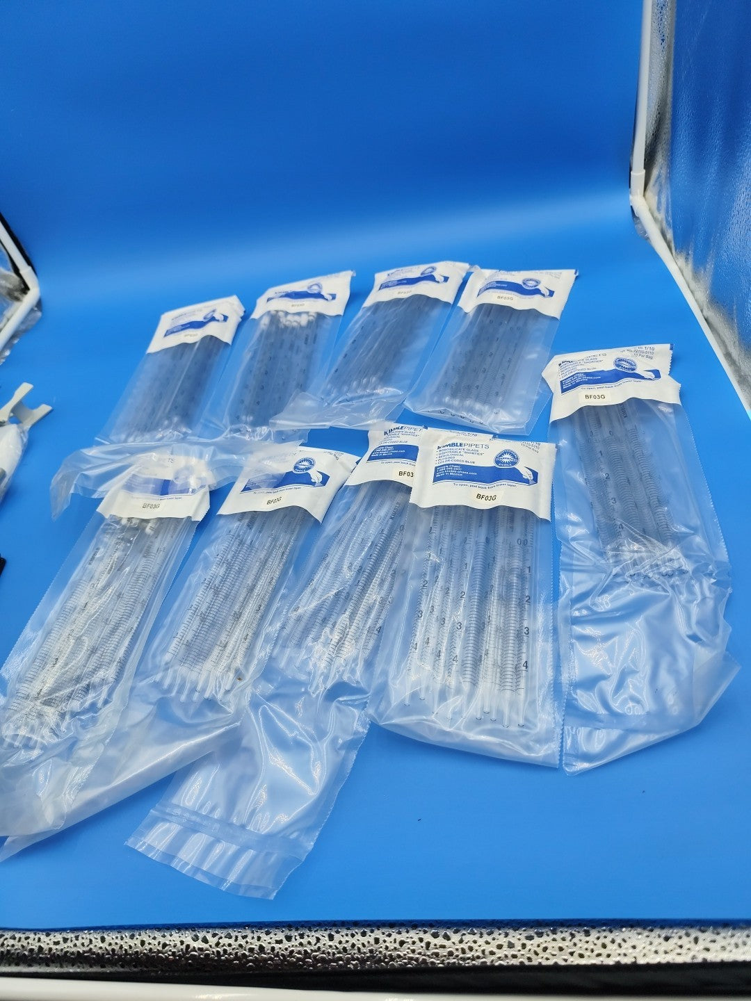 Kimble 72110-5110 5 x 0.1mL Shorty Glass Serological Pipet 9x10 Pipets Graduated