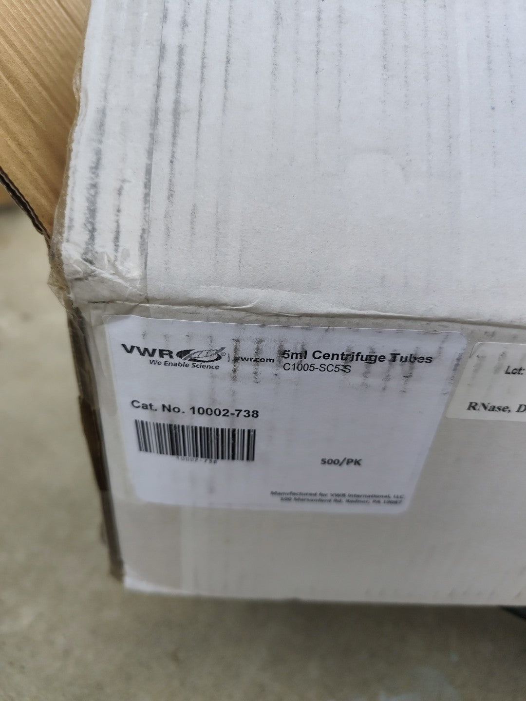 VWR Screw-Cap Centrifuge Tube 5 Macrotubes Cs 500