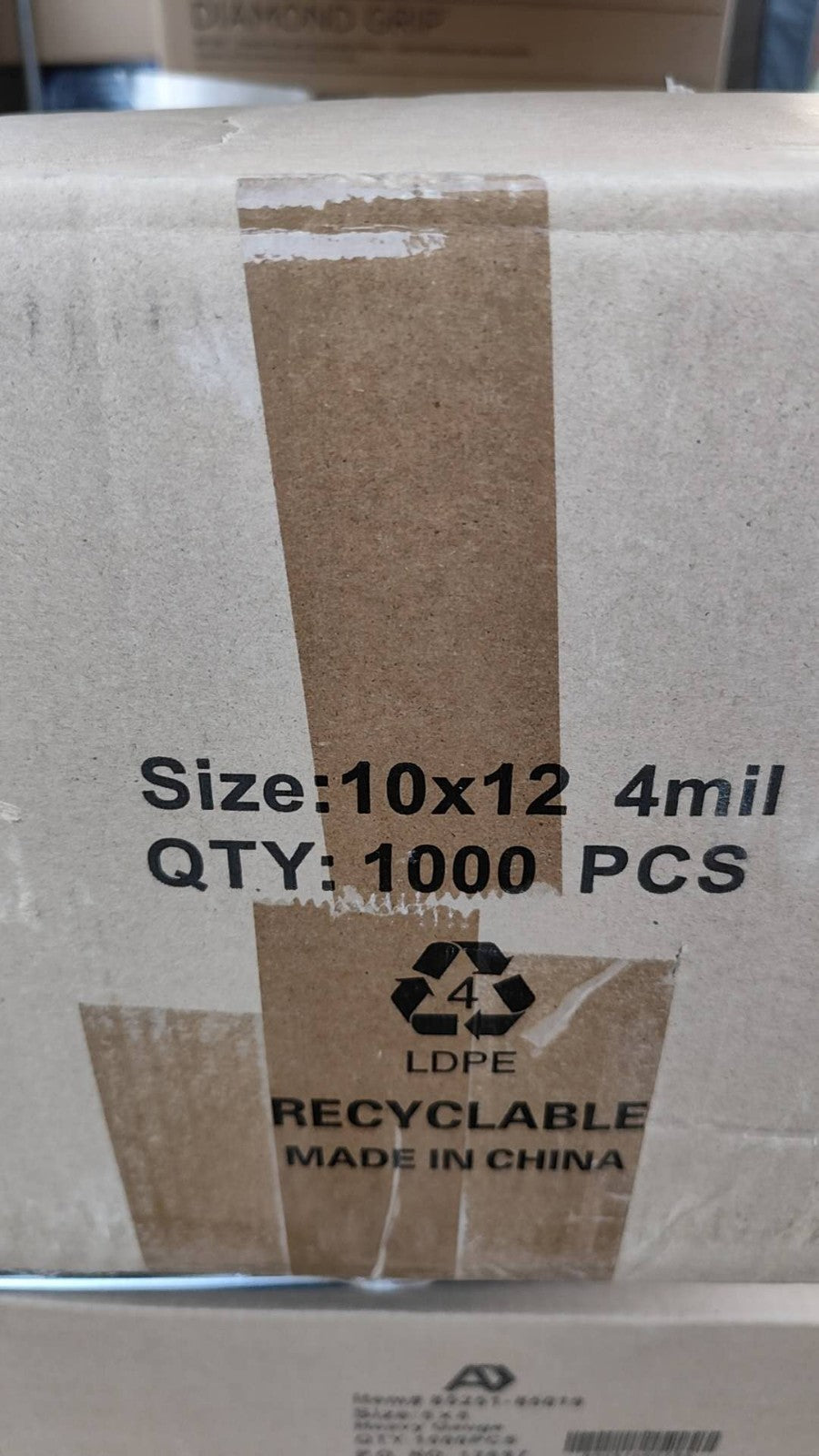 10x12 inches zip Bag 4mil Case Of 1000