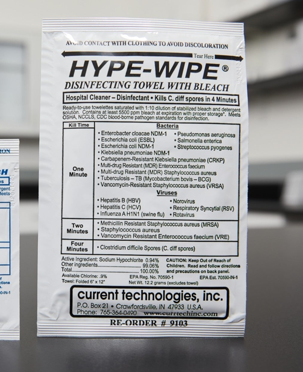 Hype-wipe Disinfective Bleach Wipe