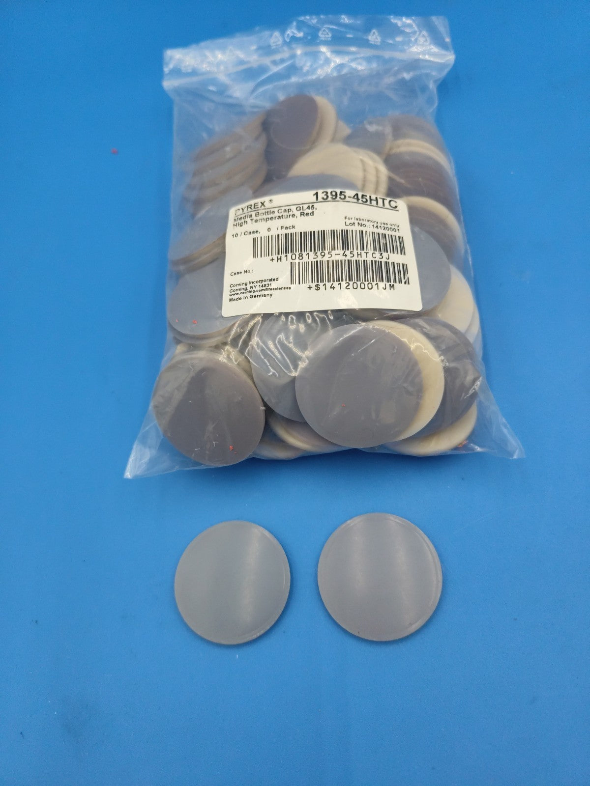 pyrex 1395-45HTC media bottle cap Insert mat for GL45  Set Of 2