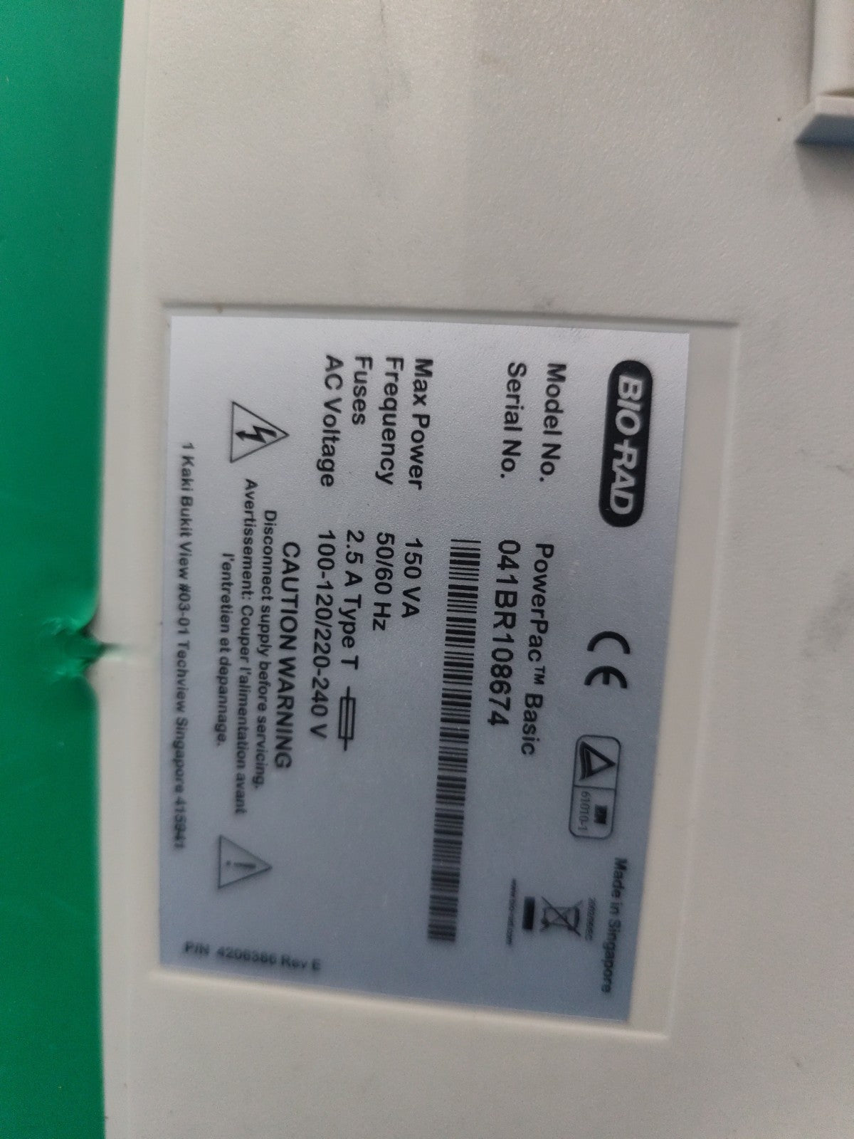 Biorad powerpac Basic Warranty
