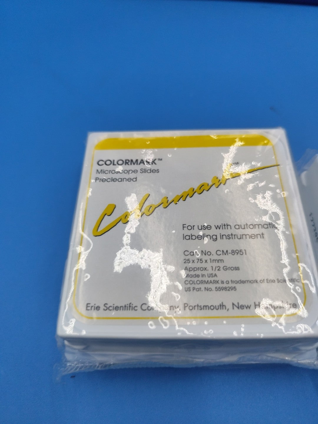 Set Of 2 Colormark Microscope Slides Precleaned For Use With Automatic Labeling