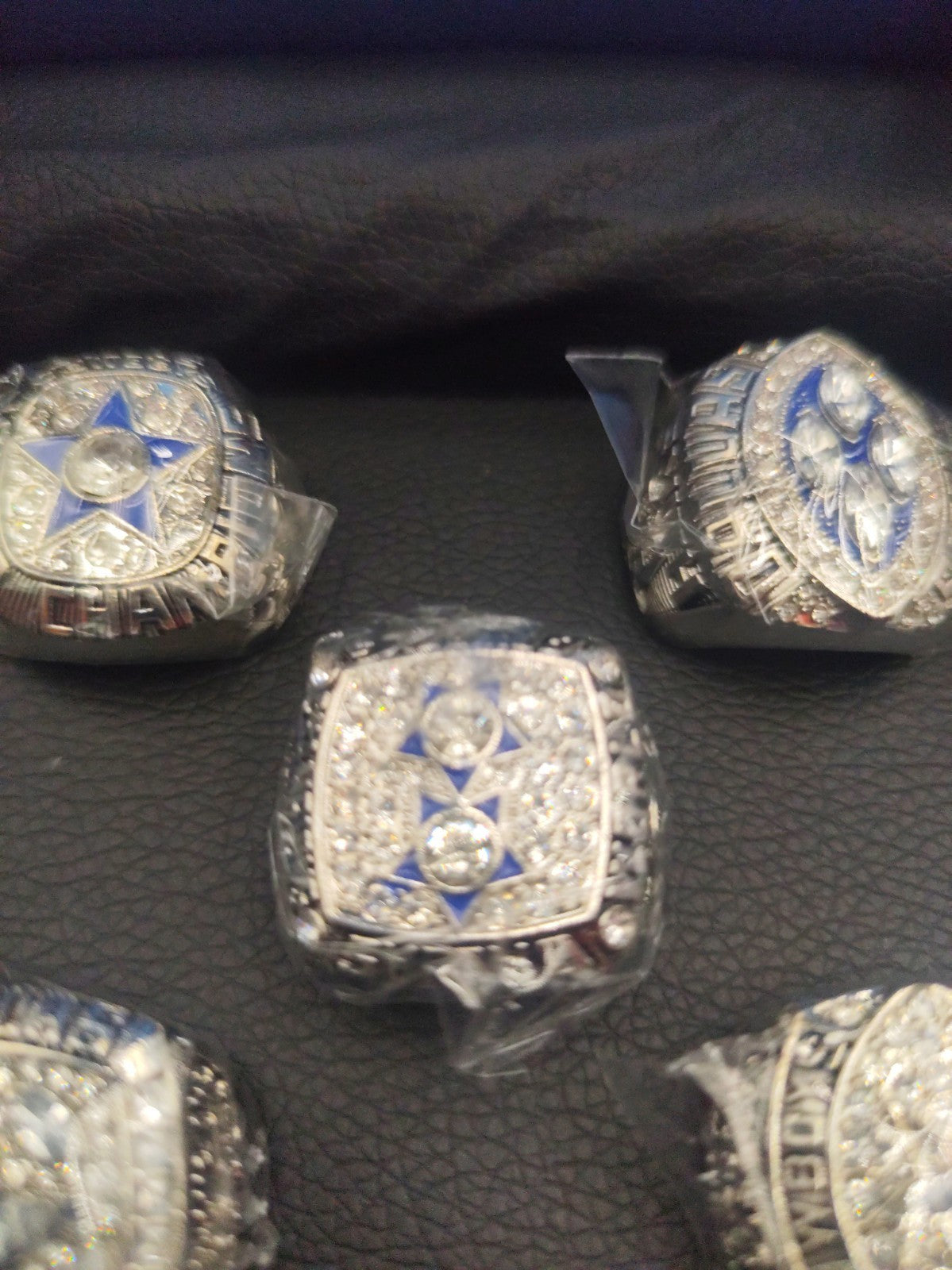 NFL Dallas Cowboys Champ Rings Super Bowl Repli Set: 71, 77, 92, 93, 95 Silver 