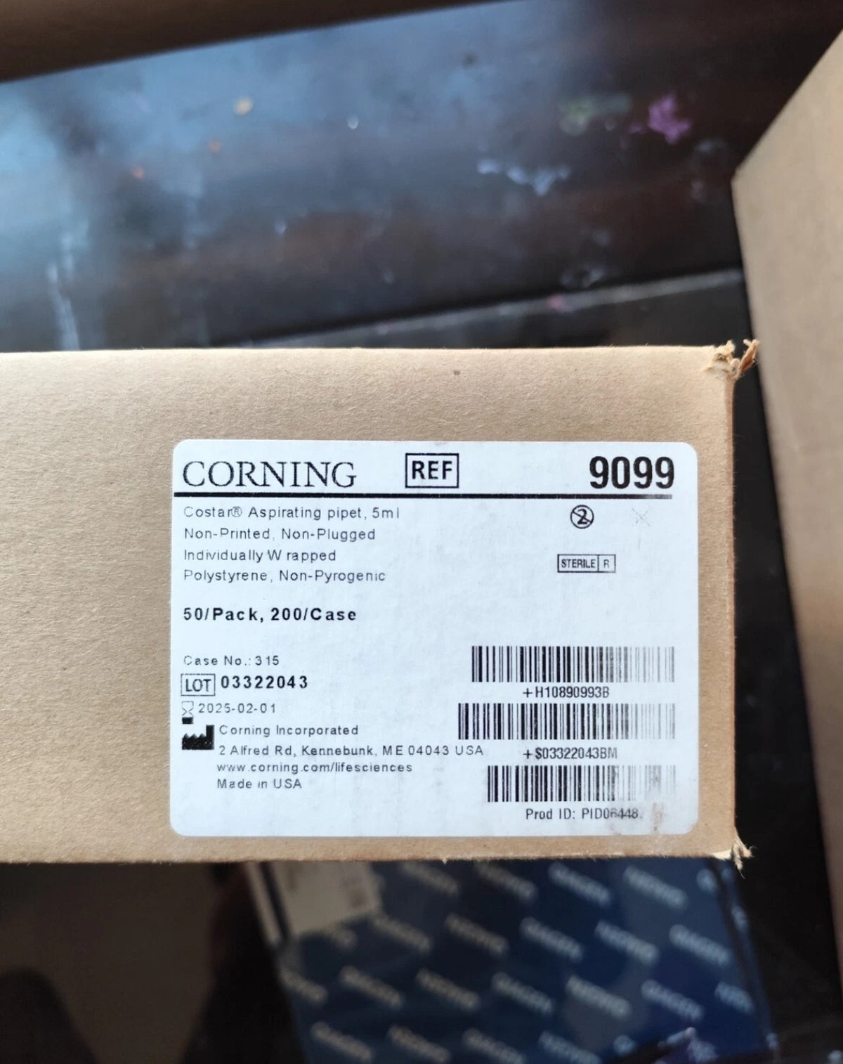 Corning 5 ml Aspirating Pipette 9099 Case 200 No Print No Plug Indicially Wrap