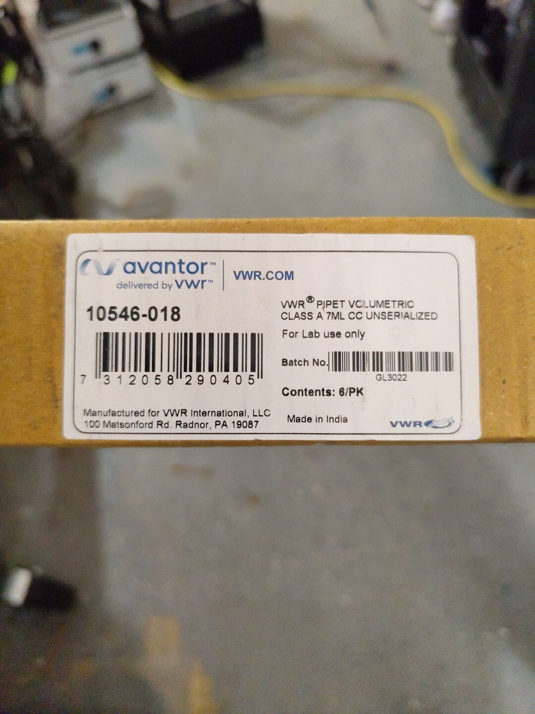 VWR® Volumetric Pipettes, Reusable, Color Coded, Class A 7ml 10546-018