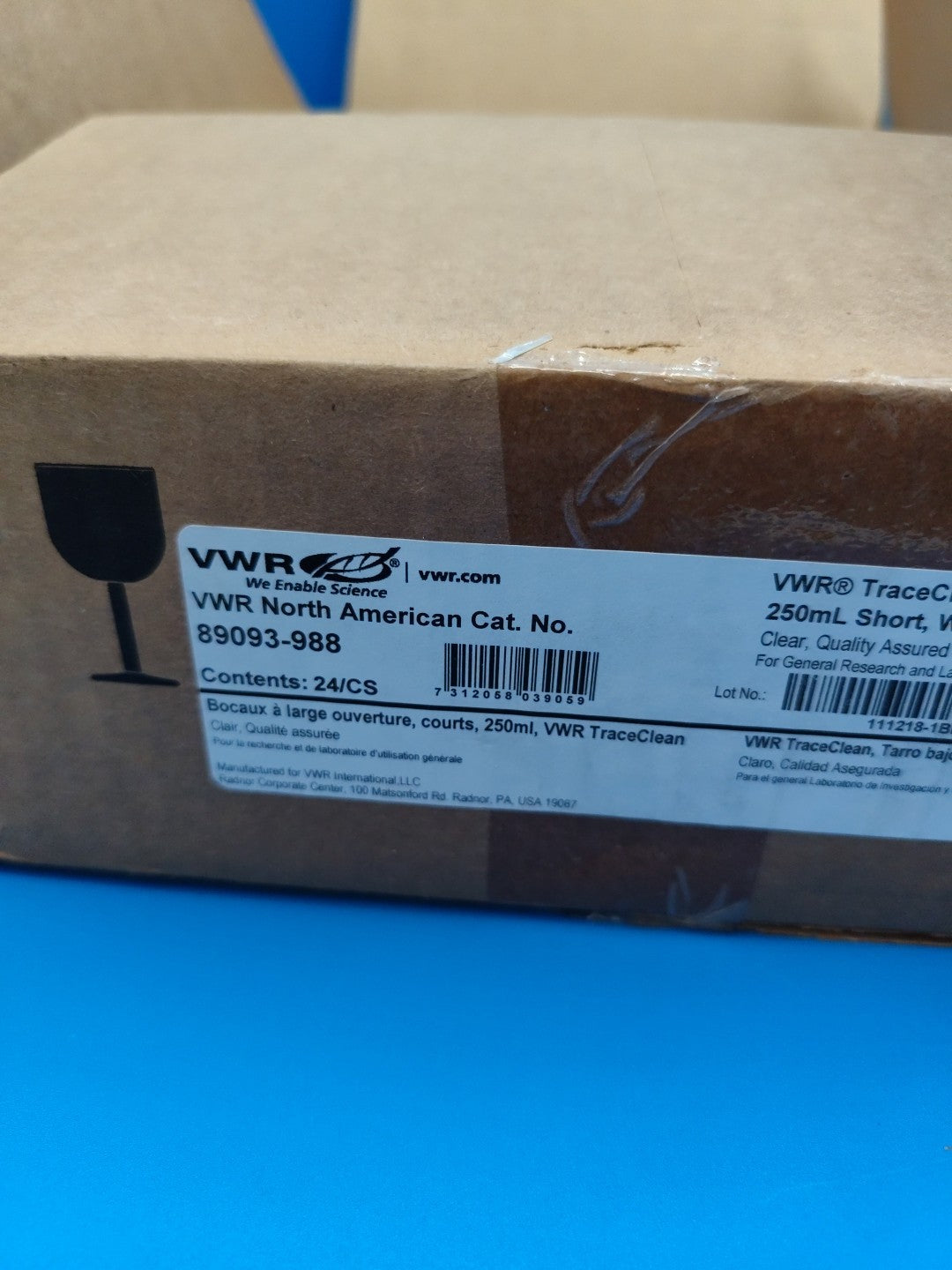 vwr traceclean 250ml Wide Mouth Jar  89093-988 cs24 
