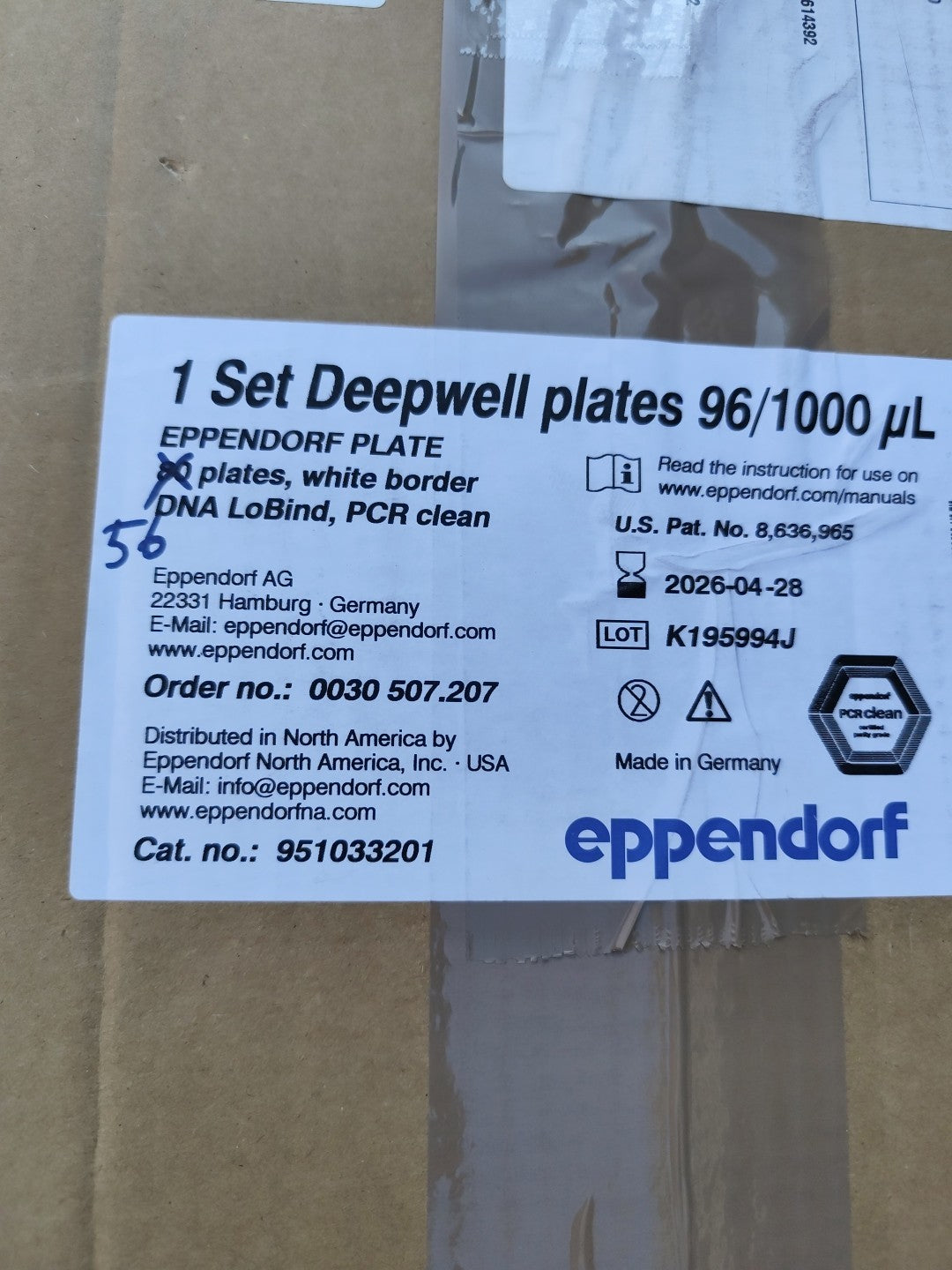 Eppendorf Deepwell Plate 1000ml Open Cs 56 Expi 2026 951033201