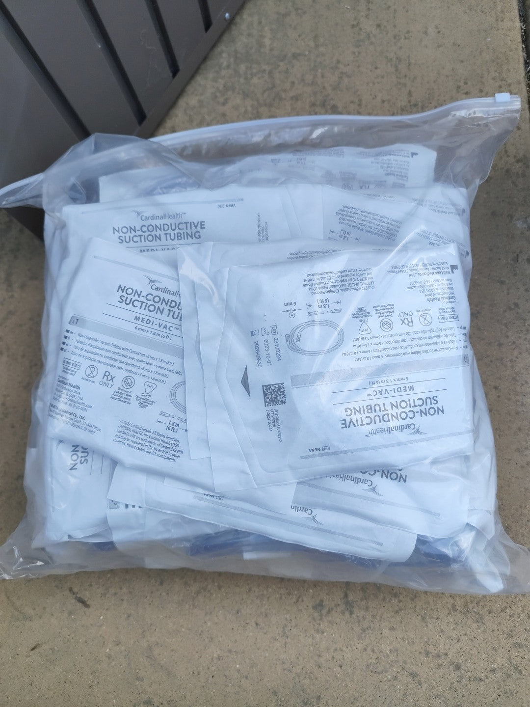 N66A Cardinal Health Medi-vac Non Conductive Suction Tubing 6mm 1.8m 10 Pcs