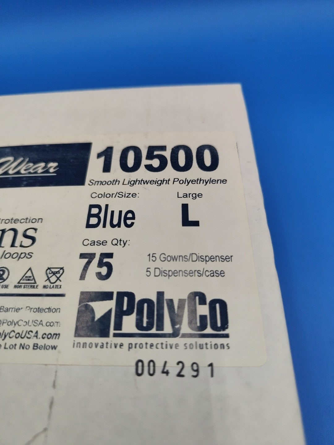 PolyWear Gowns With Thumb Loops Large Box Of 15