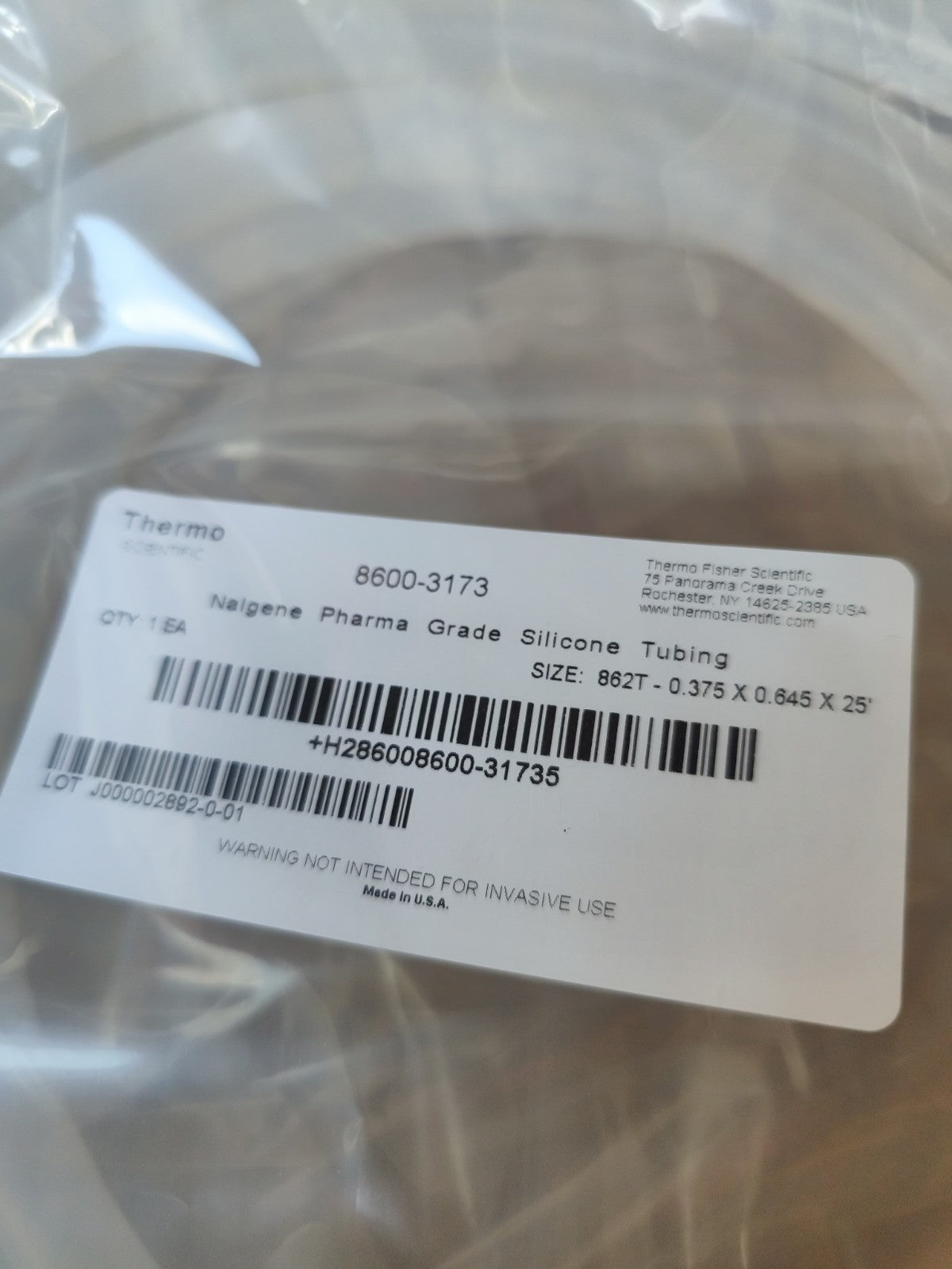 Nalgene Pharma-Grade Platinum-Cured Silicone Tubing Peristaltic Pumps 8600-3173