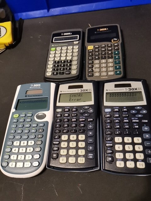 Lot Of 6 Solar Powered Calculator Used Or 5 Texas Instr, OR 4 casio Calculators 